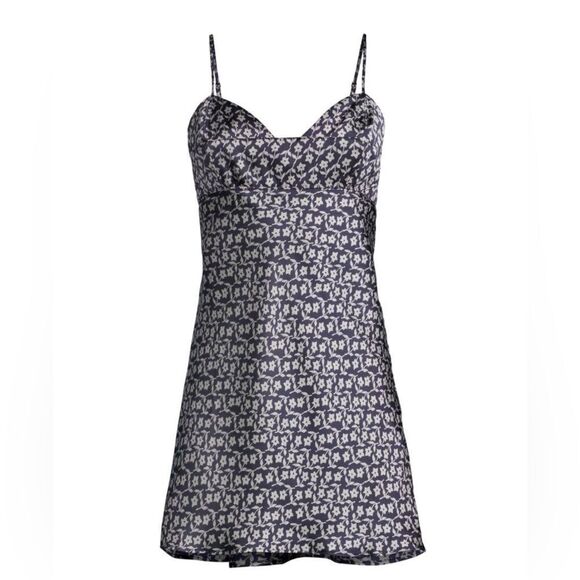 Free People On Our Radar Floral Slip Dress In Navy - Picture 2 of 6